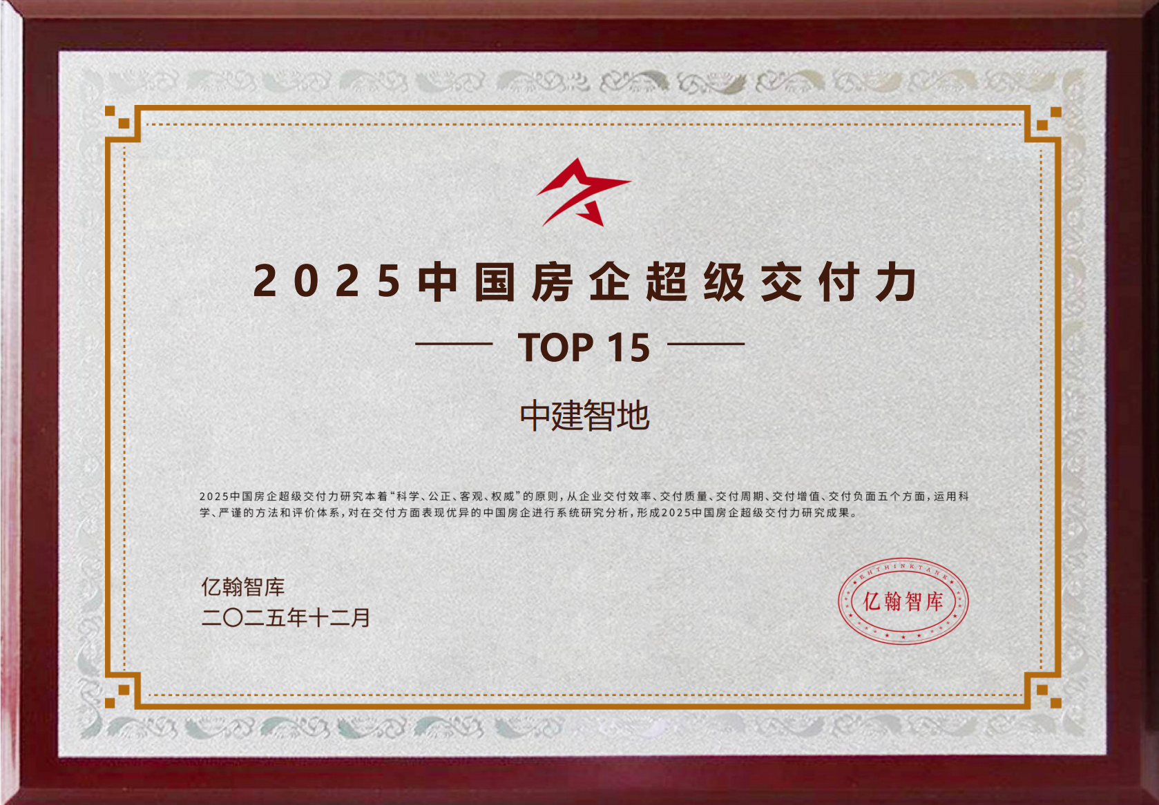 中建智地荣获“2025中国房企超级交付力TOP15”等多项权威荣誉.png 中建智地荣获“2025中国房企超级交付力TOP15”等多项权威荣誉.png